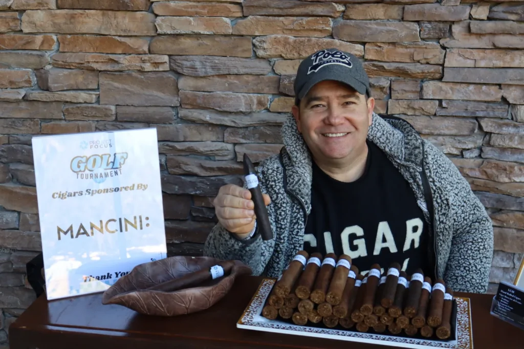 Cigar station at the Project Focus Golf Tournament
