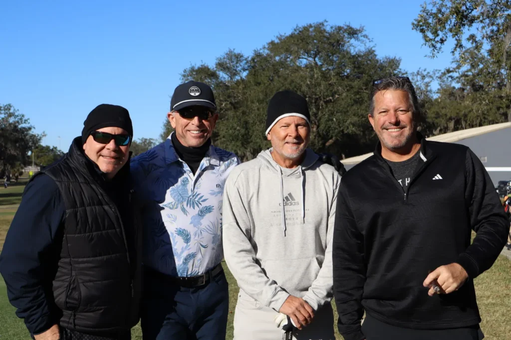 A foursome on the course at the Project Focus Golf Tournament