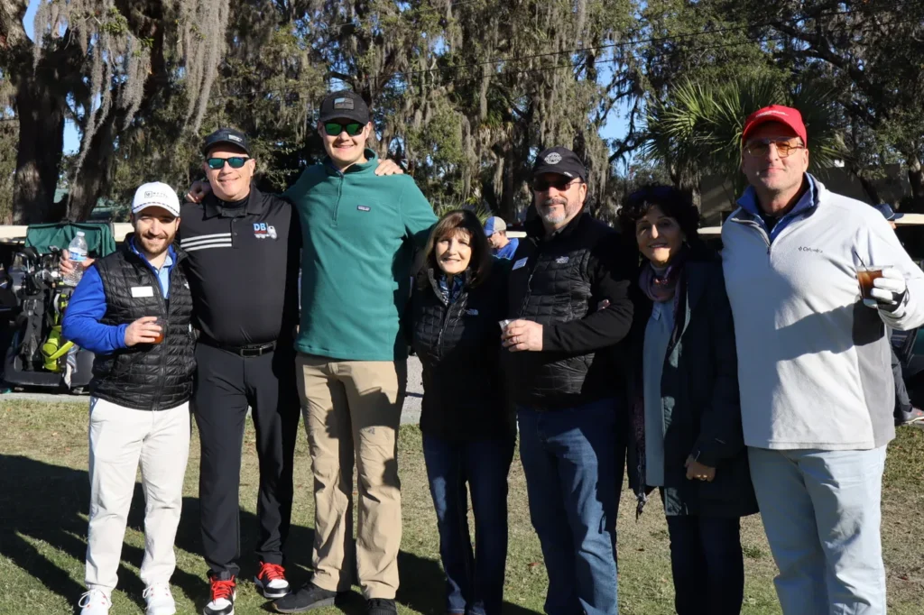 Group of golfers posing before the round